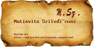 Matievits Szilvánusz névjegykártya